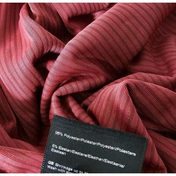 MSCH Copenhagen Vivi Vivo Rib V Neck Wrap Stretch Dress Velvet Cranberry‎ Red L - Picture 12 of 12